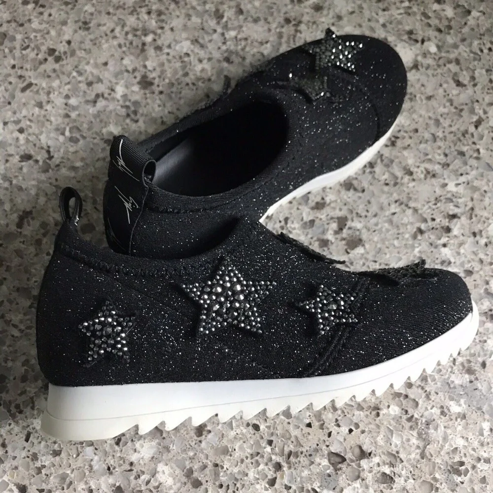 Giuseppe Zanotti Girls Natalie Stars Crystal Slip On Sneakers EU 26 US 9.5